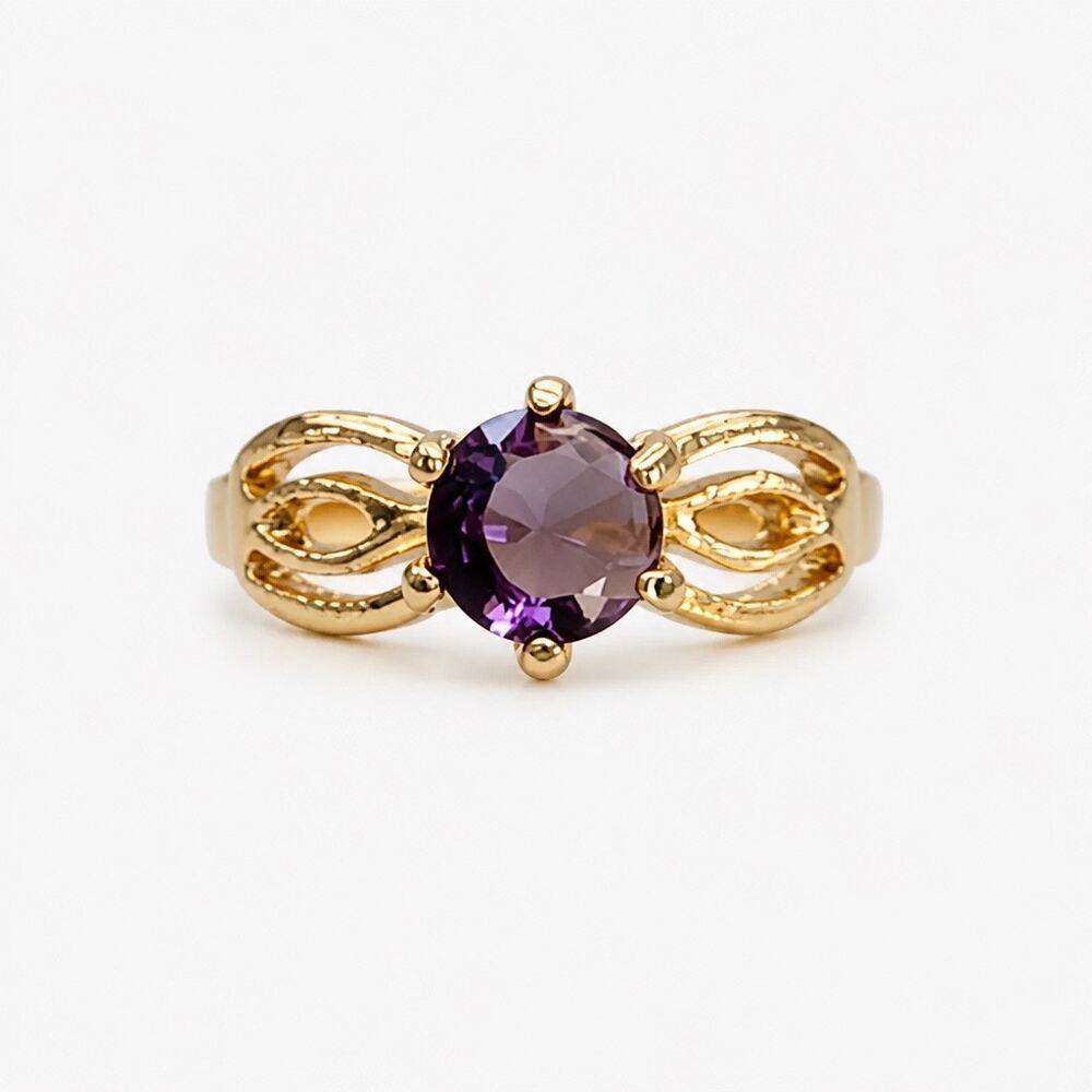 The "Royal Velvet" Amethyst Filigree Solitaire - Sz 5.5